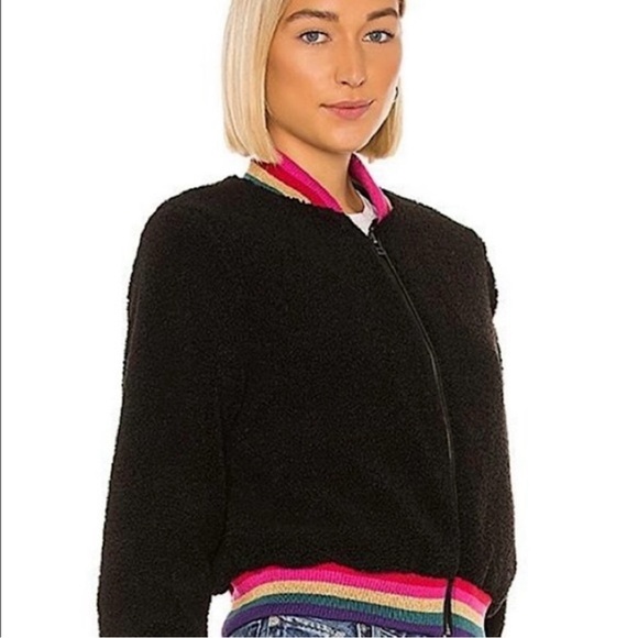 Spiritual Gangster Everything SG Furry Bomber Jacket, Vintage Black Loved - Picture 3 of 15